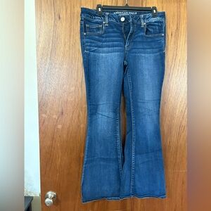 American Eagle Outfitters Dark Blue Boho Flare Jeans